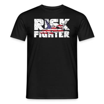 Pilote de chasse à réaction Risque Aviation de chasse Américain - T-shirt homme - noir - Devant - AI Model Male 178 light (178cm)