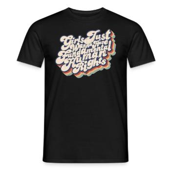 M�dchen wollen nur grundlegende Menschenrechte hab - Männer T-Shirt - Schwarz - Vorne - AI Model Male 178 light (178cm)
