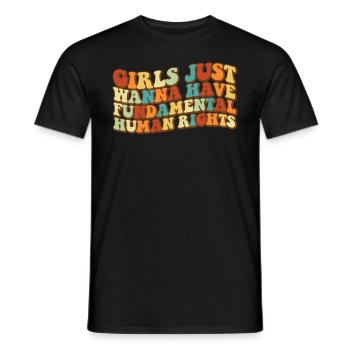 M�dchen wollen nur grundlegende Menschenrechte hab - Männer T-Shirt - Schwarz - Vorne - AI Model Male 178 light (178cm)