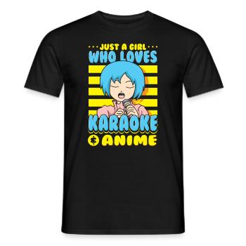 Just A Girl Karaoke Anime Sängerin Singen - Männer T-Shirt - Schwarz - Vorne - AI Model Male 178 light (178cm)
