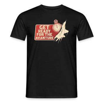 Un pilote de chasse à réaction se prépare pour l’Avianture - T-shirt homme - noir - Devant - AI Model Male 178 light (178cm)