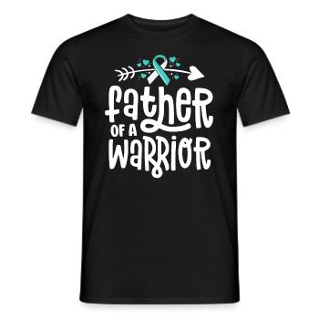 Père d’une famille de cancer du col de l’utérus sarcelle guerrière - T-shirt homme - noir - Devant - AI Model Male 178 light (178cm)