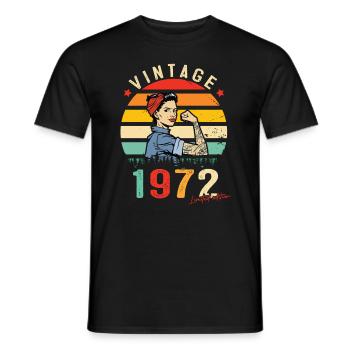 1972 Vintage Édition limitée Cadeau Femmes - T-shirt homme - noir - Devant - AI Model Male 178 light (178cm)