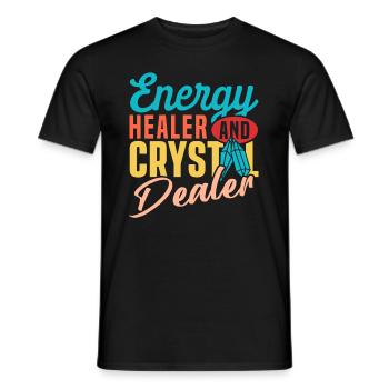 Médecine énergétique Guérison Cristaux d’énergie positive - T-shirt homme - noir - Devant - AI Model Male 178 light (178cm)
