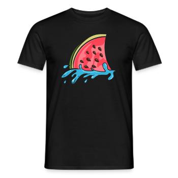 Aileron de requin comme pastèque - T-shirt homme - noir - Devant - AI Model Male 178 light (178cm)