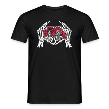 Amour infini et romance Gothic Bones Squelette - T-shirt homme - noir - Devant - AI Model Male 178 light (178cm)