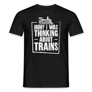 Zuglokomotive Transport Eisenbahnbegeisterte - Männer T-Shirt - Schwarz - Vorne - AI Model Male 178 light (178cm)