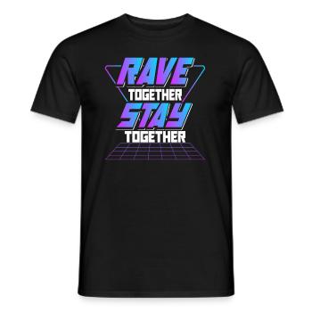 Raves Together Electronic Dance EDM DJ Club Music - Men's T-Shirt - black - Front - AI Model Male 178 light (178cm)