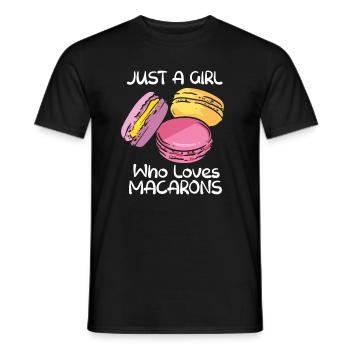 Juste une fille qui aime macarons Maaroon Français - T-shirt homme - noir - Devant - AI Model Male 178 light (178cm)