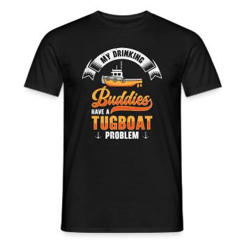 Tugboat Drinking Buddies Alcohol Tugboat Captain - Men's T-Shirt - black - Front - AI Model Male 178 light (178cm)
