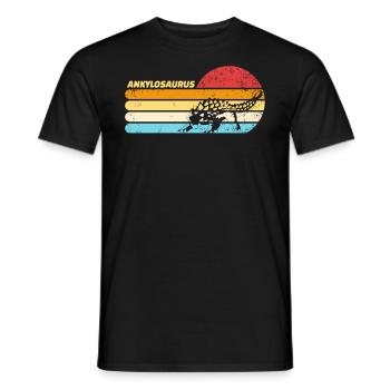 Ankylosaurus retro Dinosaurier Ankylosaurus - Männer T-Shirt - Schwarz - Vorne - AI Model Male 178 light (178cm)