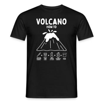 Volcano How To Geology Geologist Mineralogy - Männer T-Shirt - Schwarz - Vorne - AI Model Male 178 light (178cm)
