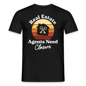 Les agents immobiliers ont besoin d’une fermeture Drôle de jour de fermeture - T-shirt homme - noir - Devant - AI Model Male 178 light (178cm)