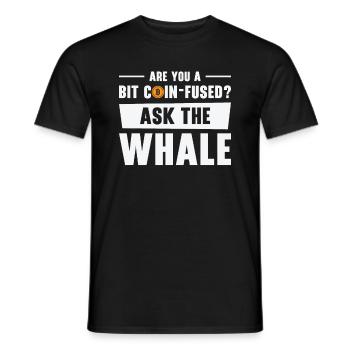 Bitcoin Crypto-monnaie Drôle Demandez à la chemise de baleine - T-shirt homme - noir - Devant - AI Model Male 178 light (178cm)
