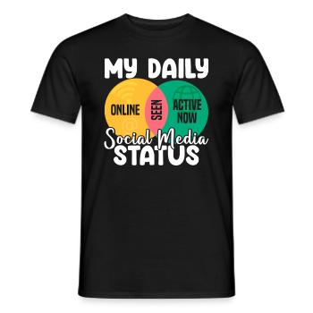 My Daily Social Media Status Venn Diagram Shirt - Men's T-Shirt - black - Front - AI Model Male 178 light (178cm)