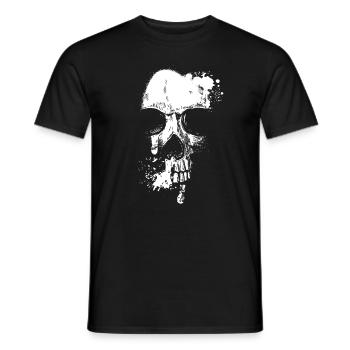 Skull Head and Scarf Gothic Bones Aesthetic Dark - Men's T-Shirt - black - Front - AI Model Male 178 light (178cm)