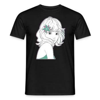 Manga Girl Anime - T-shirt homme - noir - Devant - AI Model Male 178 light (178cm)