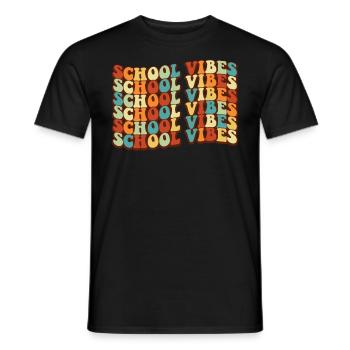 Schulstimmung Retro -Lehrer -�ler zur�ck in die - Männer T-Shirt - Schwarz - Vorne - AI Model Male 178 light (178cm)