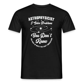 Astrophysicien Je résous des problèmes Drôle - T-shirt homme - noir - Devant - AI Model Male 178 light (178cm)