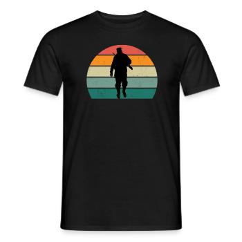 Chasseur Chasse Horn Chasse Chasse Chasse Forêt Sauvage ForestEr - T-shirt homme - noir - Devant - AI Model Male 178 light (178cm)