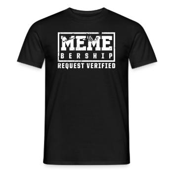 Social Media Meme Membership Request - Men's T-Shirt - black - Front - AI Model Male 178 light (178cm)