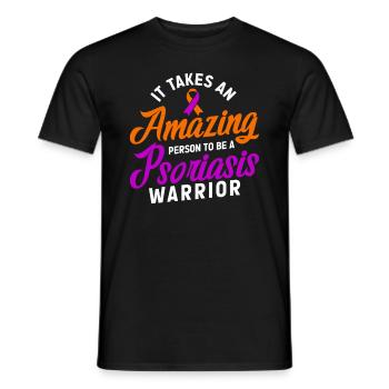 Psoriasis Warrior Incroyable Ruban Orange Lavande - T-shirt homme - noir - Devant - AI Model Male 178 light (178cm)