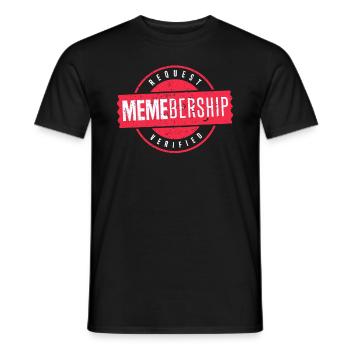 Social Media Meme Membership Request - Men's T-Shirt - black - Front - AI Model Male 178 light (178cm)