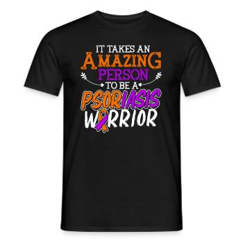 Psoriasis Warrior Incroyable Ruban Orange Lavande - T-shirt homme - noir - Devant - AI Model Male 178 light (178cm)