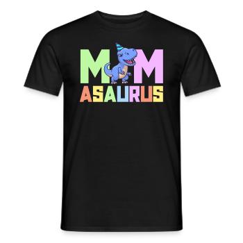 Mama Asaurus Dinosaurier Geburtstagsfeier TRex Matching - Männer T-Shirt - Schwarz - Vorne - AI Model Male 178 light (178cm)