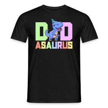 Papa Asaurus Dinosaurier Geburtstagsfeier TRex Matching - Männer T-Shirt - Schwarz - Vorne - AI Model Male 178 light (178cm)
