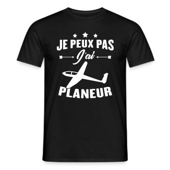 Je peux pas j'ai planeur - T-shirt homme - noir - Devant - AI Model Male 178 light (178cm)