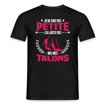 Je ne suis pas petite, Cadeau humour femme - T-shirt homme - noir - Devant - AI Model Male 178 light (178cm)