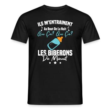 Qui ça qui ça Les biberons de minuit Humour Cadeau - T-shirt homme - noir - Devant - AI Model Male 178 light (178cm)