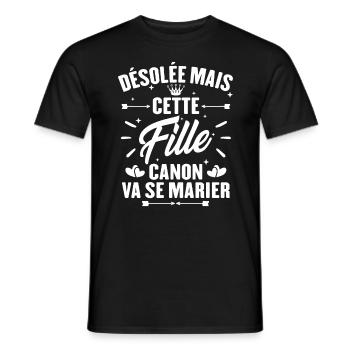 Désolée mais cette fille canon va se marier - T-shirt homme - noir - Devant - AI Model Male 178 light (178cm)