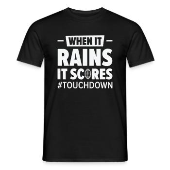 Fußball Wenn es regnet, erzielt er seine Punkte - Männer T-Shirt - Schwarz - Vorne - AI Model Male 178 light (178cm)