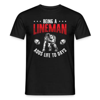 Football Lineman Leben Footballspieler Sport - Männer T-Shirt - Schwarz - Vorne - AI Model Male 178 light (178cm)