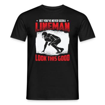 Football Lineman Leben Lustig Gutaussehend - Männer T-Shirt - Schwarz - Vorne - AI Model Male 178 light (178cm)