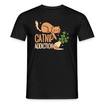 Dépendance à l’herbe à chat Propriétaire de chat Animal de compagnie - T-shirt homme - noir - Devant - AI Model Male 178 light (178cm)