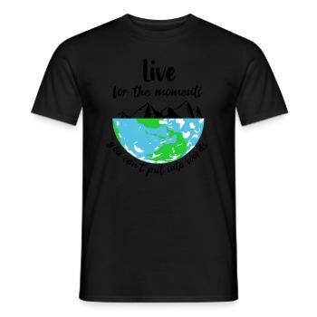 vivez pour les moments que vous ne pouvez pas mettre en mots - T-shirt homme - noir - Devant - AI Model Male 178 light (178cm)