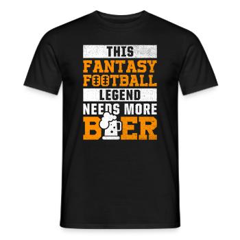 Fantasy Football Legend Beer Lover Sports - Men's T-Shirt - black - Front - AI Model Male 178 light (178cm)
