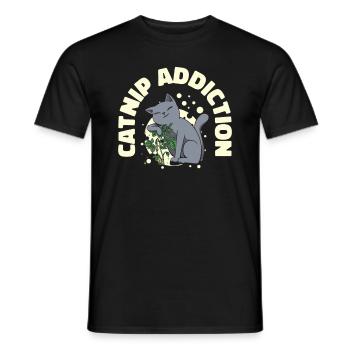 Dépendance à l’herbe à chat Propriétaire de chat Animal de compagnie - T-shirt homme - noir - Devant - AI Model Male 178 light (178cm)