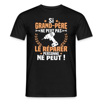 Si Grand Père Pas Le Réparer Personne Ne Peut - T-shirt homme - noir - Devant - AI Model Male 178 light (178cm)