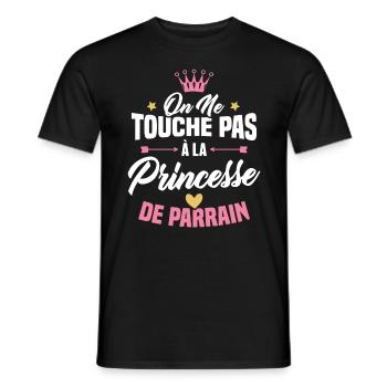 On ne touche pas à la princesse de parrain - T-shirt homme - noir - Devant - AI Model Male 178 light (178cm)