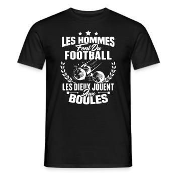 Hommes font du football les dieux jouent aux boule - T-shirt homme - noir - Devant - AI Model Male 178 light (178cm)