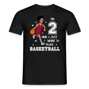 Boy plays basketball - I'm 2 - Men's T-Shirt - black - Front - AI Model Male 178 light (178cm)