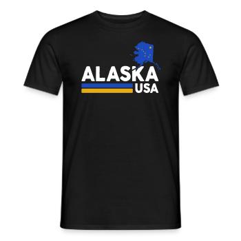 Alaska USA Hemd Alaskan Retro Vintage Home State - Männer T-Shirt - Schwarz - Vorne - AI Model Male 178 light (178cm)