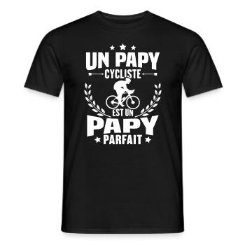 Un papy cycliste est un papy parfait Cadeau - T-shirt homme - noir - Devant - AI Model Male 178 light (178cm)