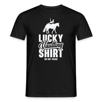 Pferdesport Voltigieren Funny Lucky Riding Reiten - Männer T-Shirt - Schwarz - Vorne - AI Model Male 178 light (178cm)