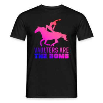 Pferdesport Voltigieren Bombenvoltigierer Reiten - Männer T-Shirt - Schwarz - Vorne - AI Model Male 178 light (178cm)