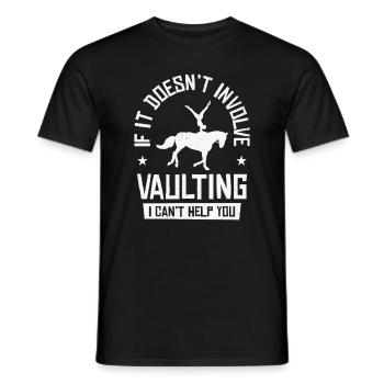 Equestrian Horse Vaulting Horseback Riding - Men's T-Shirt - black - Front - AI Model Male 178 light (178cm)